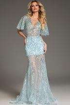Jovani Evening 39008 - Light Blue