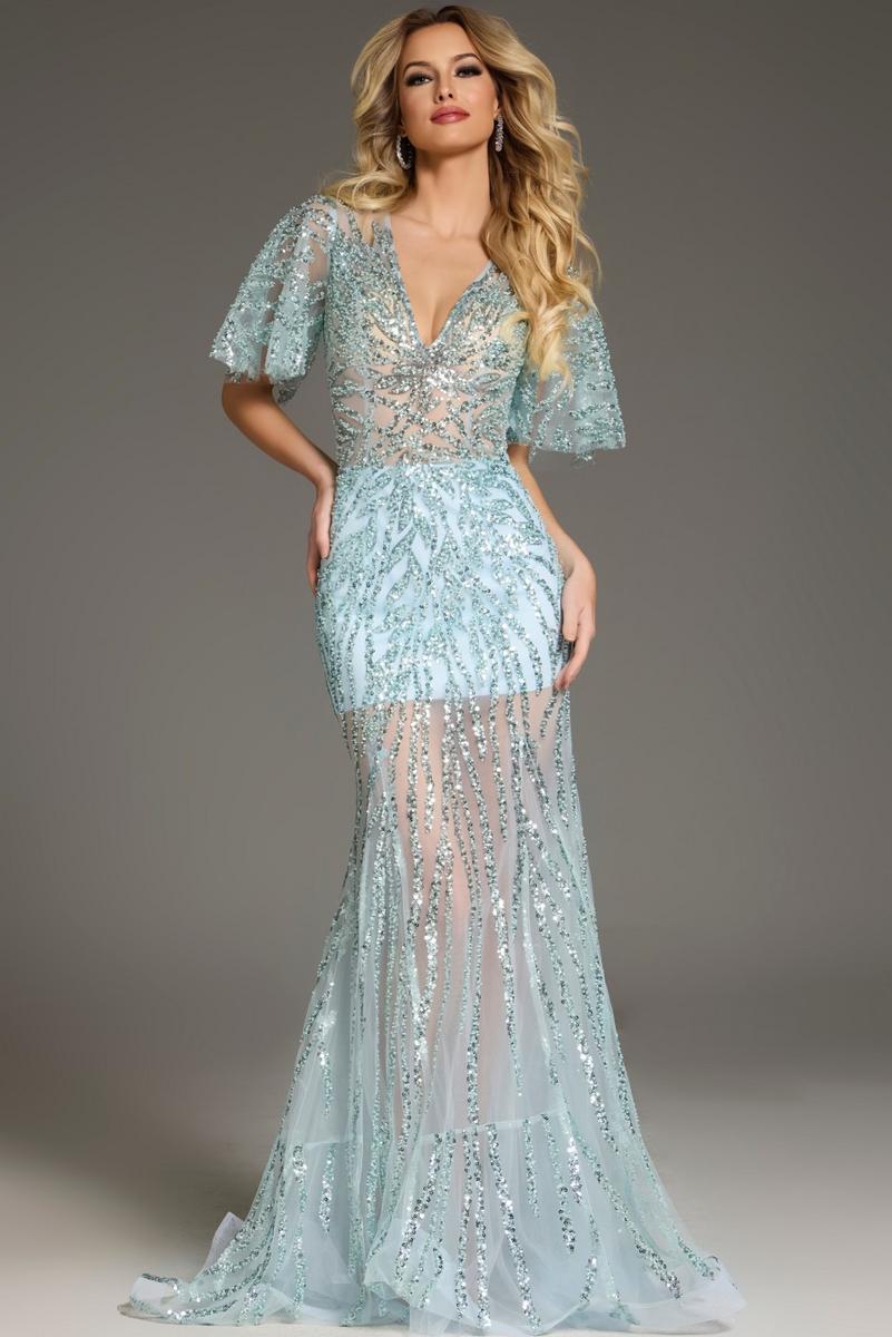 Jovani Evening 39008 - Light Blue