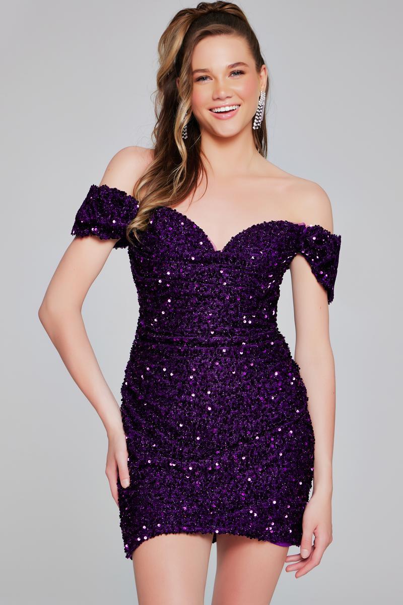 Jovani Short Dresses 39631 - Purple