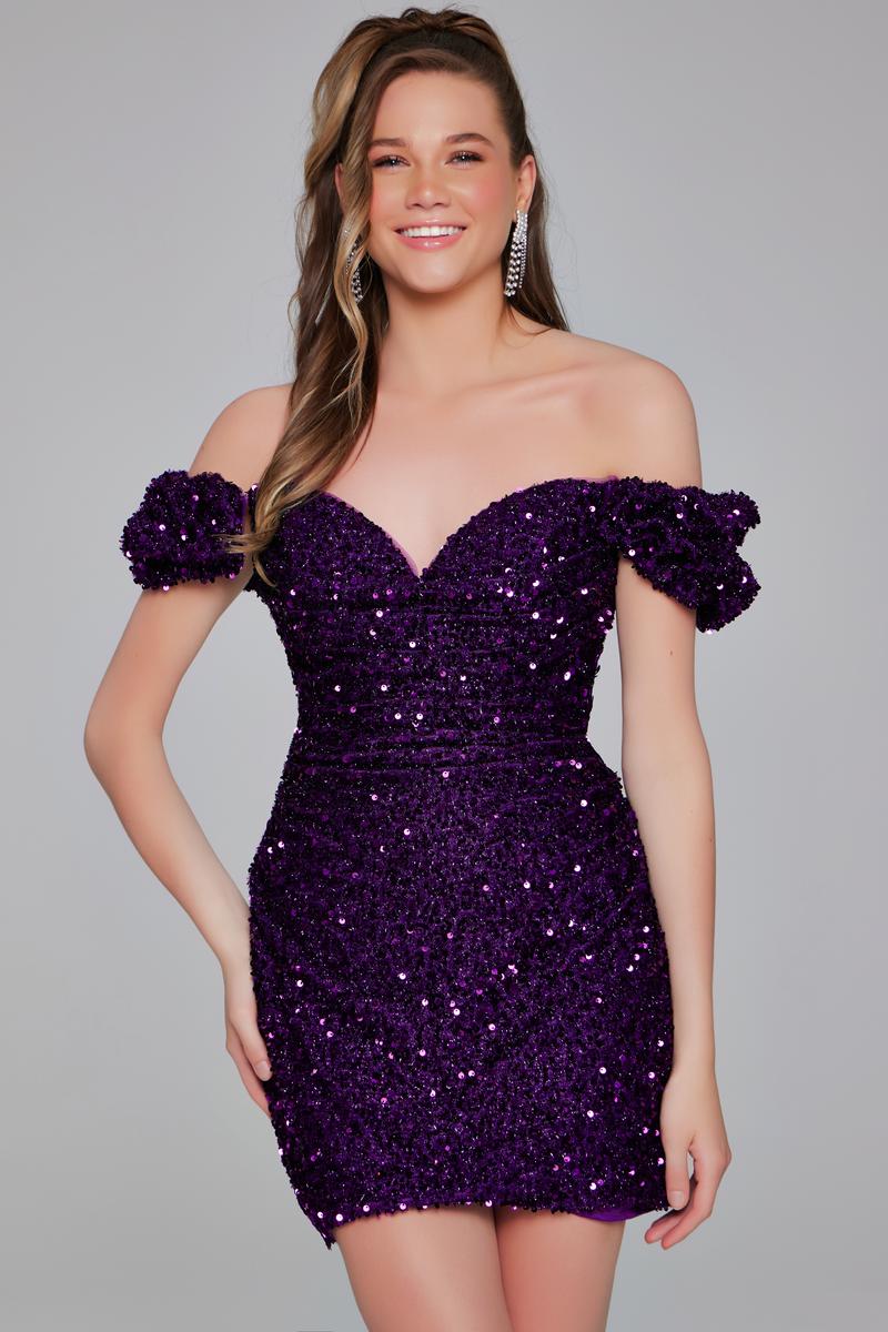 Jovani Short Dresses 39631 - Purple