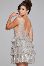 Jovani Homecoming Dresses 39700 - Silver/Silver