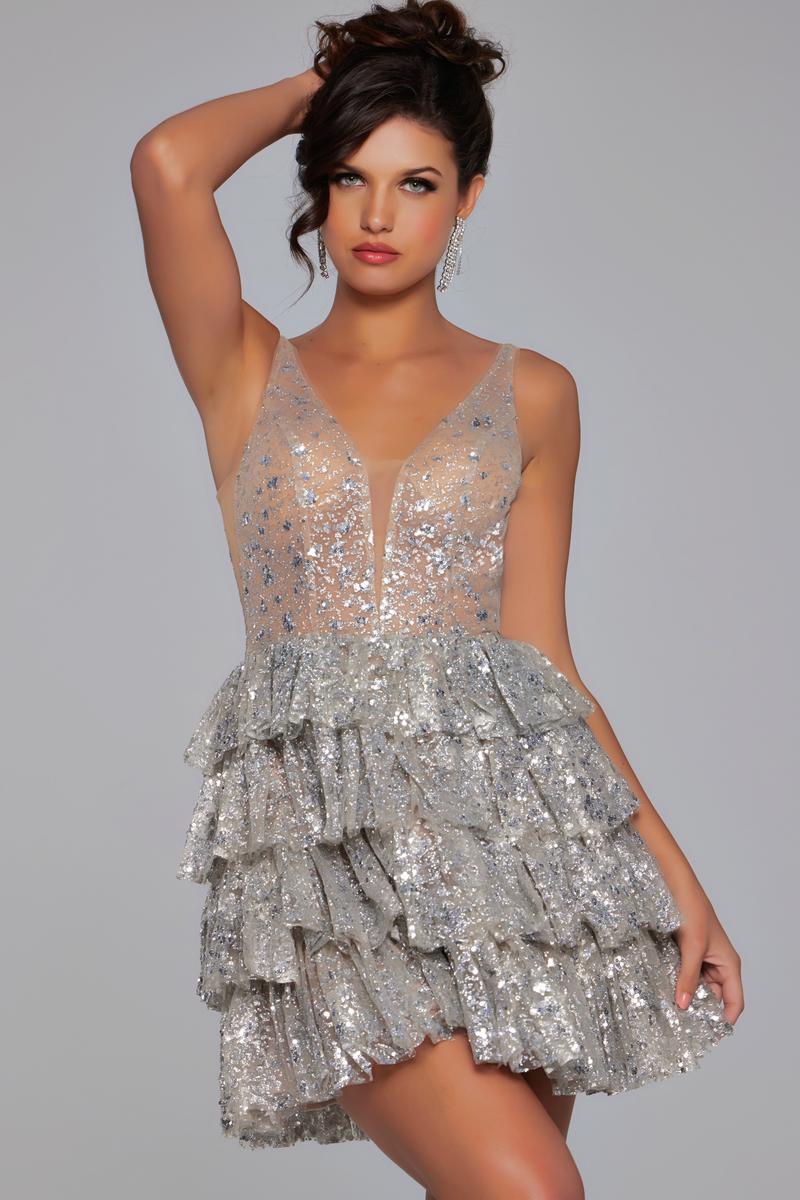 Jovani Homecoming Dresses 39700 - Silver/Silver
