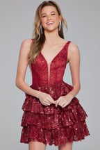 Jovani Homecoming Dresses 39700 - Red/Red