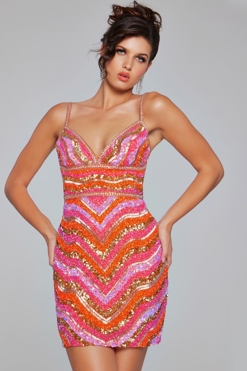Jovani Homecoming Dresses 39903 - Orange/Multi