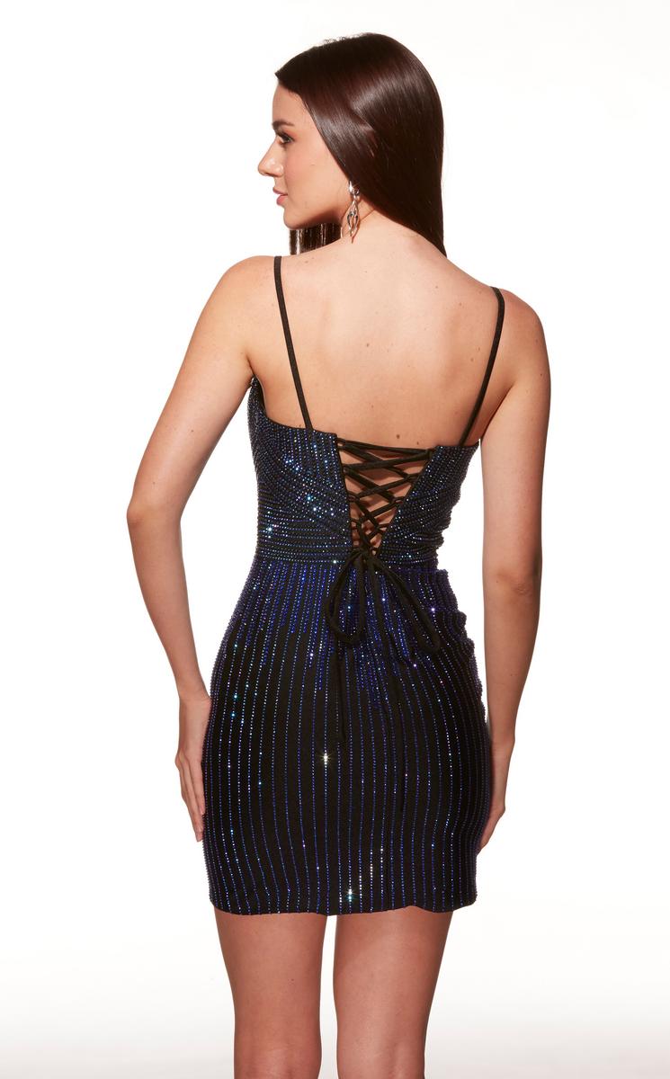 Alyce Paris Homecoming Dress 40005 - Black/Blue