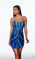 Alyce Paris Homecoming Dress 40013 - Royal/Turquoise