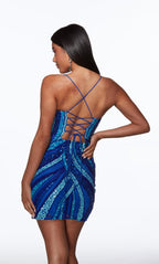 Alyce Paris Homecoming Dress 40013 - Royal/Turquoise