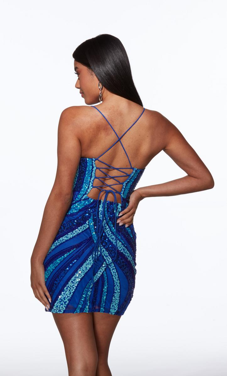 Alyce Paris Homecoming Dress 40013 - Royal/Turquoise