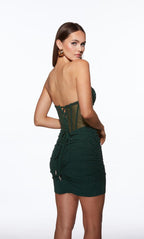 Alyce Paris Homecoming Dress 40026 - Forest Green/Silver