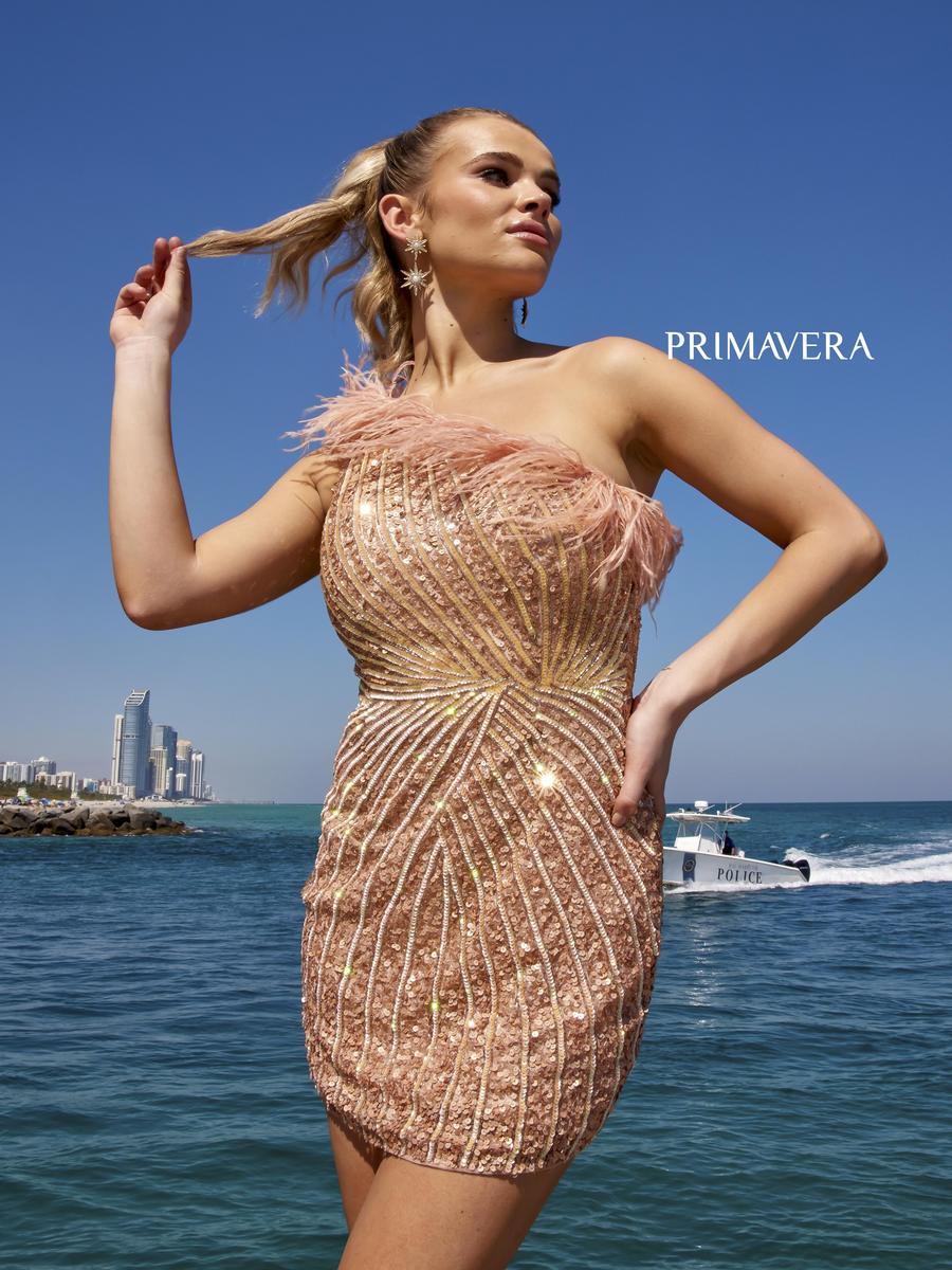 Primavera Couture Short Dress 4002 - Apricot