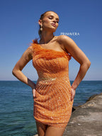 Primavera Couture Short Dress 4002 - Orange