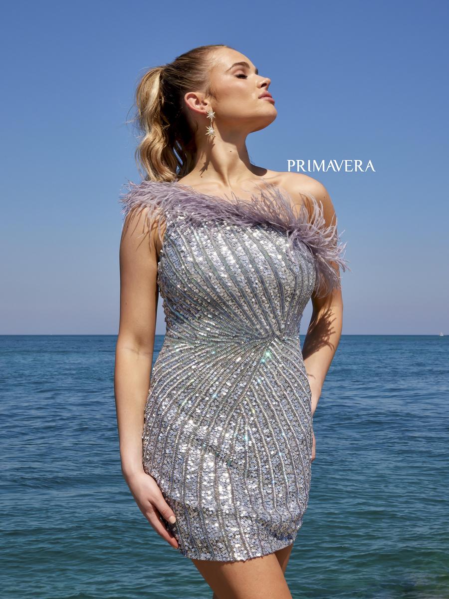 Primavera Couture Short Dress 4002 - Platinum