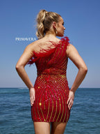 Primavera Couture Short Dress 4002 - Red