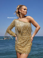 Primavera Couture Short Dress 4003 - Gold