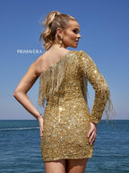 Primavera Couture Short Dress 4003 - Gold