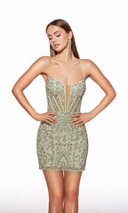 Alyce Paris Homecoming Dress 40053 - Mint/Silver