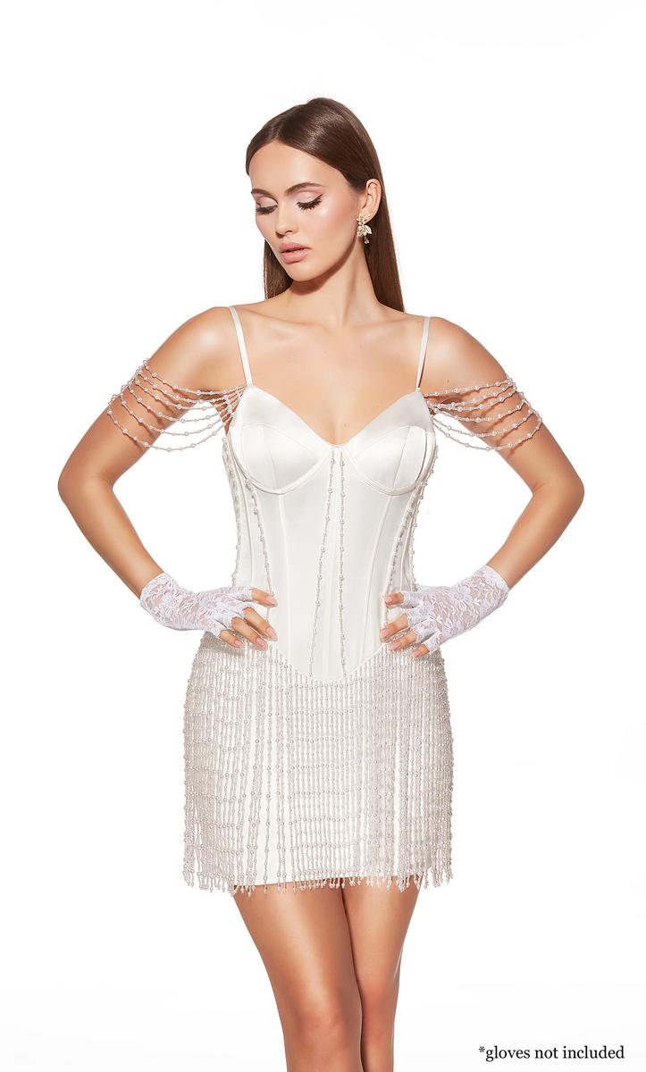 Alyce Paris Homecoming Dress 40064 - Diamond White