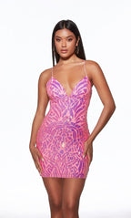Alyce Paris Homecoming Dress 40082 - Hot Pink