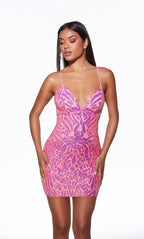 Alyce Paris Homecoming Dress 40082 - Hot Pink