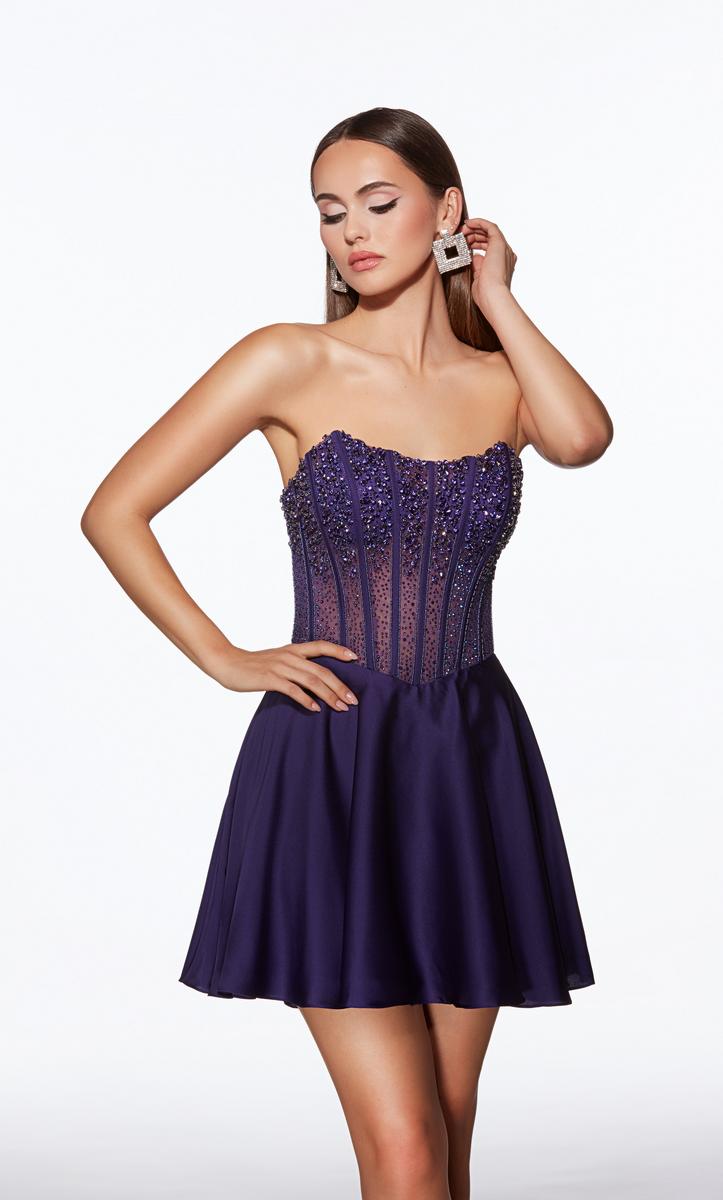 Alyce Paris Homecoming Dress 40101 - Plum