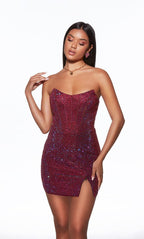 Alyce Paris Homecoming Dress 40104 - Raspberry