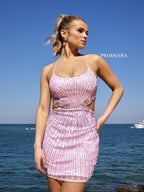 Primavera Couture Short Dress 4025 - Baby Pink
