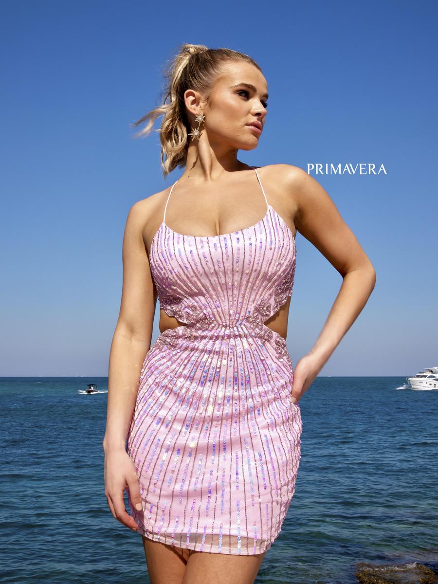 Primavera Couture Short Dress 4025 - Baby Pink