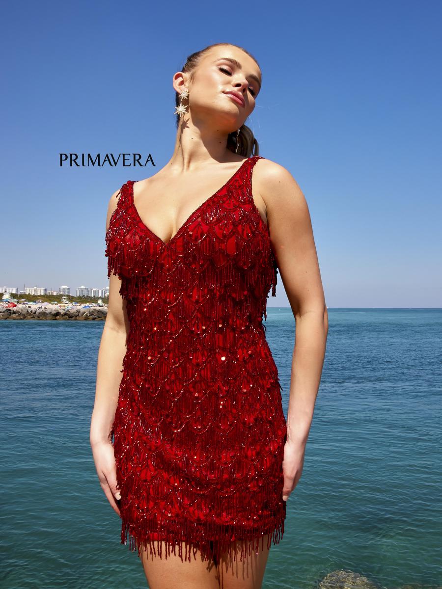 Primavera Couture Short Dress 4042 - Red