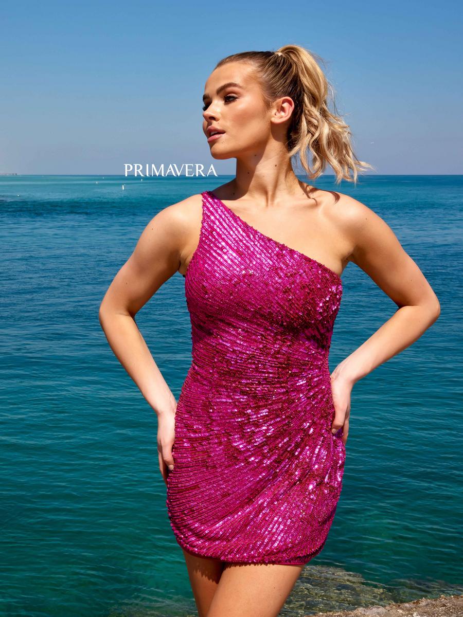 Primavera Couture Short Dress 4055 - Fushia