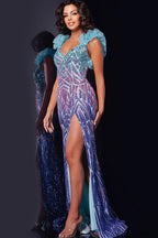 Jovani Prom 40761 - Blue/Lilac/Indigo