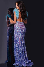 Jovani Prom 40761 - Blue/Lilac/Indigo