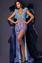 Jovani Prom 40761 - Blue/Lilac/Indigo