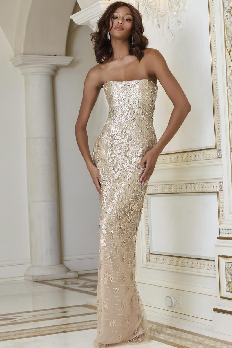 Jovani Signature Collection 40887 - Nude/Silver