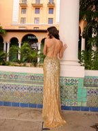 Primavera Couture Prom 4125 - Gold