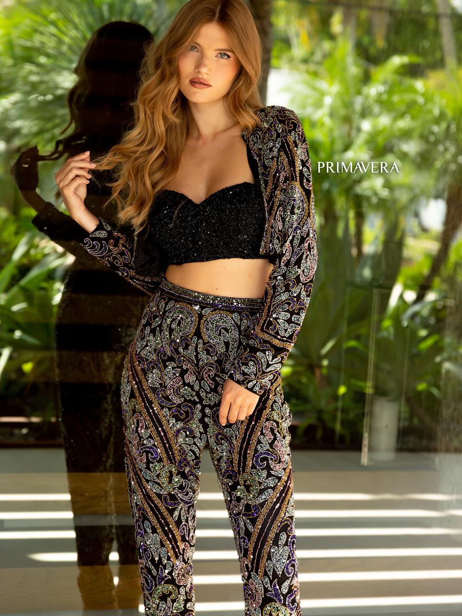 Primavera Couture Prom 4174 - Black Multi