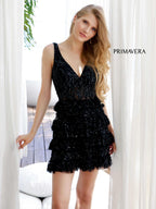Primavera Couture Short Dress 4203 - Black