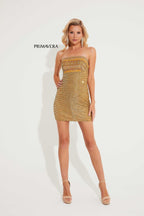 Primavera Couture Short Dress 4210 - Gold