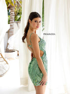 Primavera Couture Short Dress 4216 - Sage Green