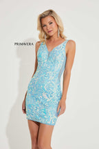 Primavera Couture Short Dress 4218 - Crsytal Blue