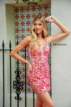 Primavera Couture Short Dress 4218 - Pink