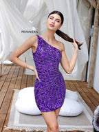 Primavera Couture Short Dress 4221 - Purple