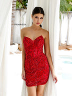 Primavera Couture Short Dress 4222 - Red