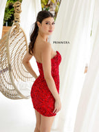 Primavera Couture Short Dress 4222 - Red