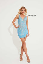 Primavera Couture Short Dress 4223 - Crystal Blue