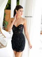 Primavera Couture Short Dress 4227 - Black
