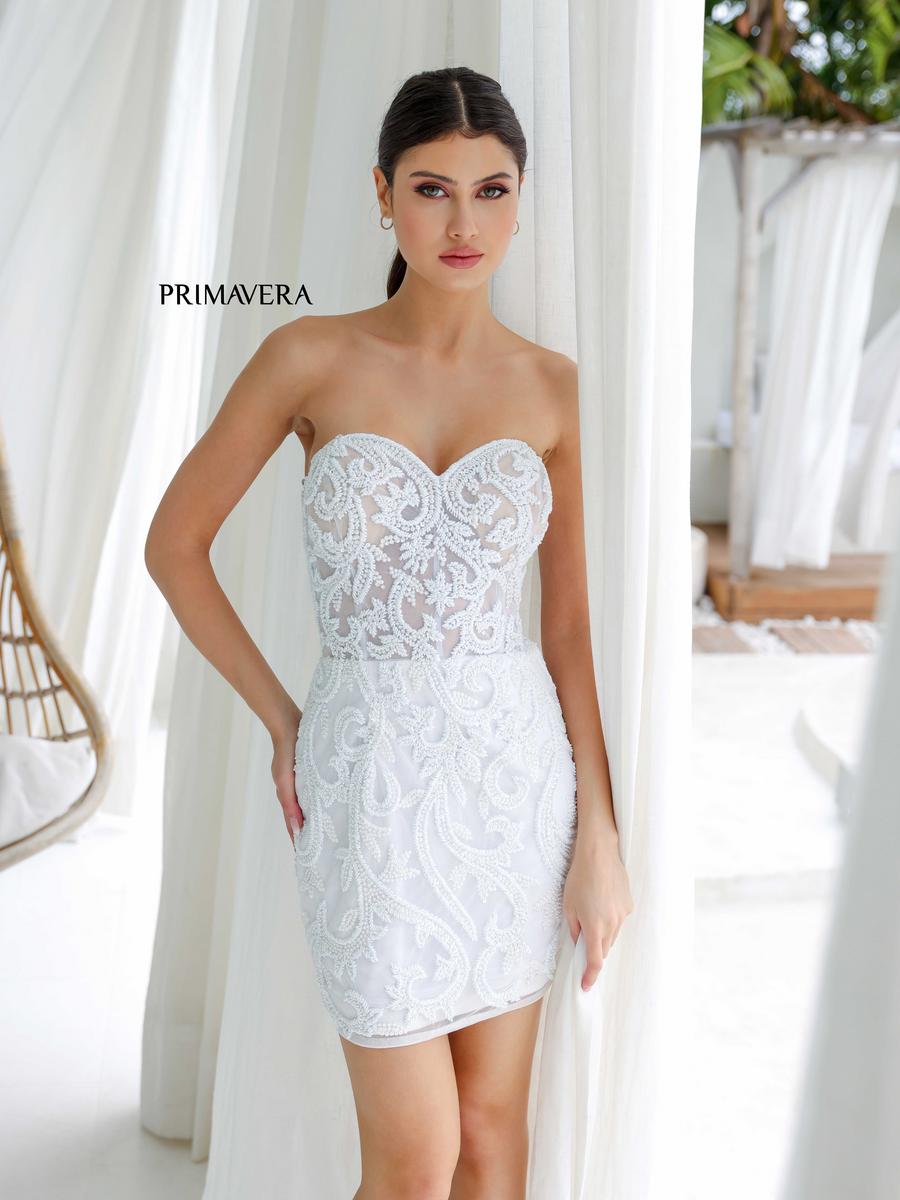 Primavera Couture Short Dress 4227 - Ivory