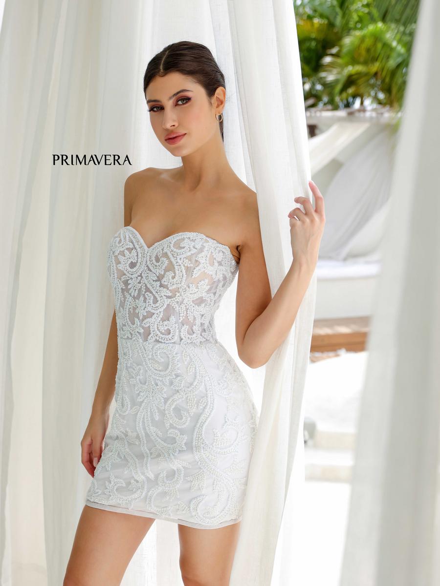 Primavera Couture Short Dress 4227 - Ivory