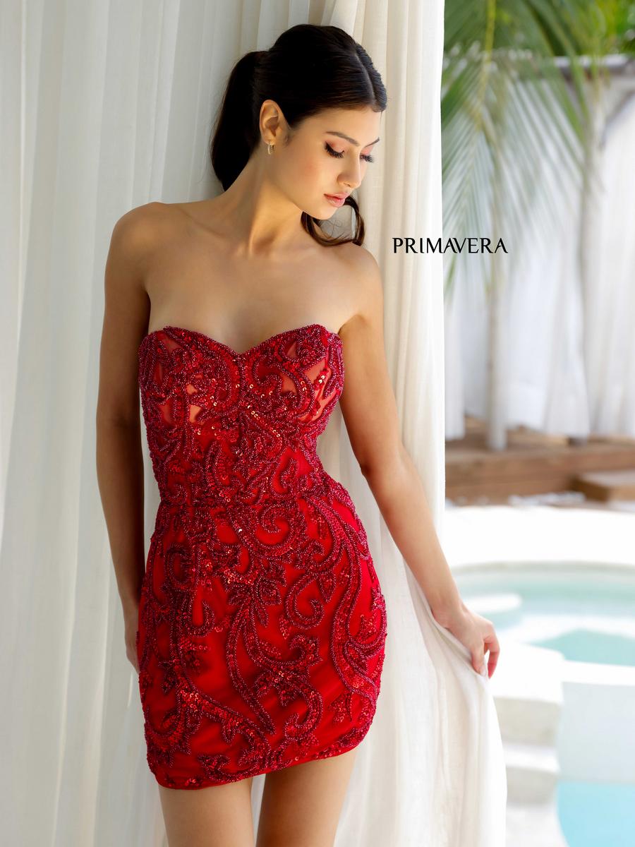 Primavera Couture Short Dress 4227 - Red