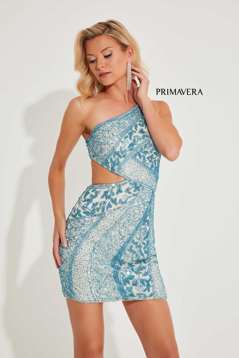 Primavera Couture Short Dress 4228 - Nude Turq