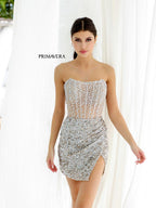 Primavera Couture Short Dress 4231 - Nude